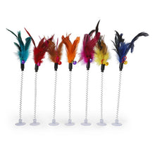 Load image into Gallery viewer, Dropship Interesting Elastic Color Mouse And Feather Bottom Sucker Pet Cat Toy Pet Supplies Colors Are Random
